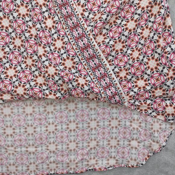 Max Studio Tunic Top Women Large Multi Geometric Hi-Low Boho Blouson Boxy Hippie - Picture 8 of 12